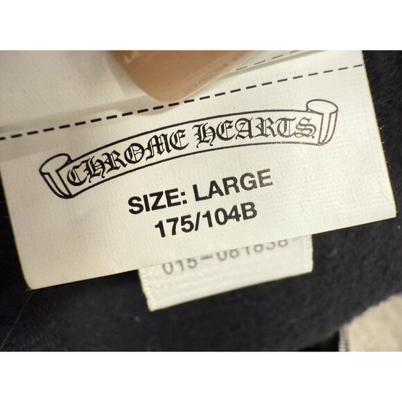 Chrome Hearts Black Hoodie W/ Leather Sleeves & Gothic Cross Details Full Zip Co - Picture 8 of 16